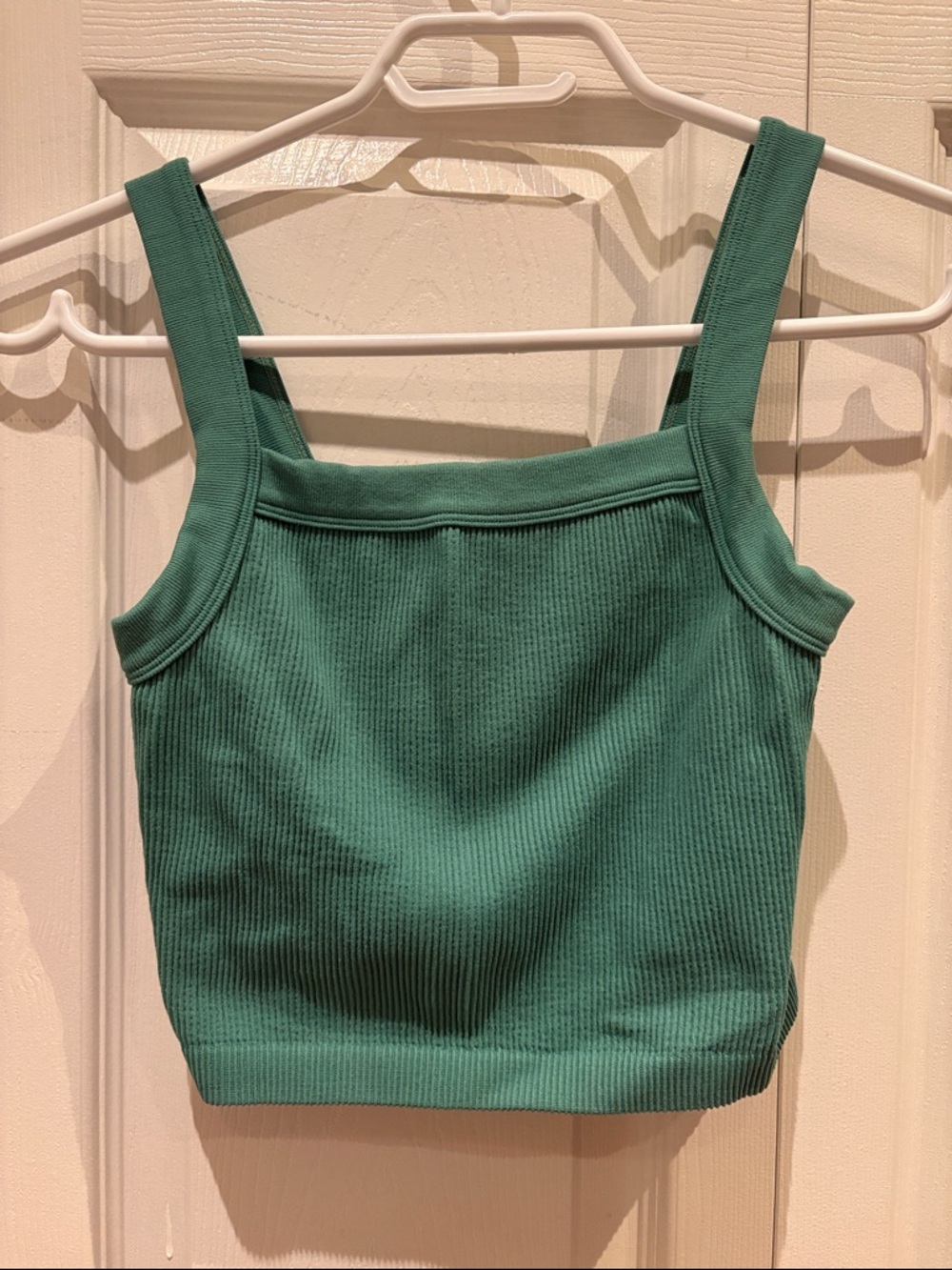 Cotton On Ribbed Square-Neck Crop Top - Green